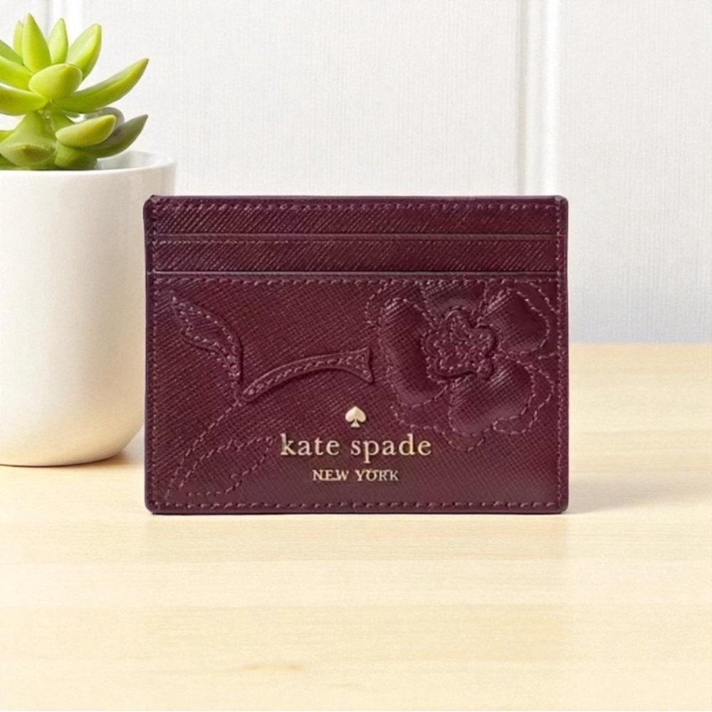 Kate Spade Plum Floral Card Holder - Picture 7 of 11